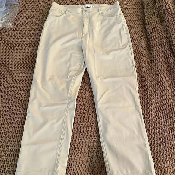Abercrombie & Fitch The 90's Straight Ultra High-Rise Leather Pants - Picture 1 of 4
